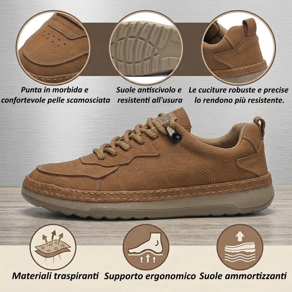 ⏰ Approfitta oggi dello sconto del 70%: non perdere l'occasione! Queste scarpe ortopediche ergonomiche in pelle scamosciata alleviano efficacemente il dolore ai piedi✅️.