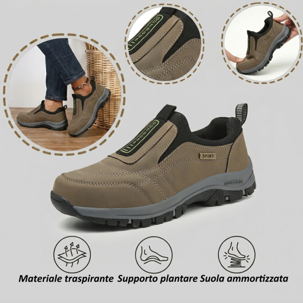 ⏰Sconto del 70% oggi - Non perdete l'occasione! 👞Nuovissime scarpe ortopediche in pelle scamosciata, impermeabili e antiscivolo🦶 Alleviano facilmente il dolore ai piedi