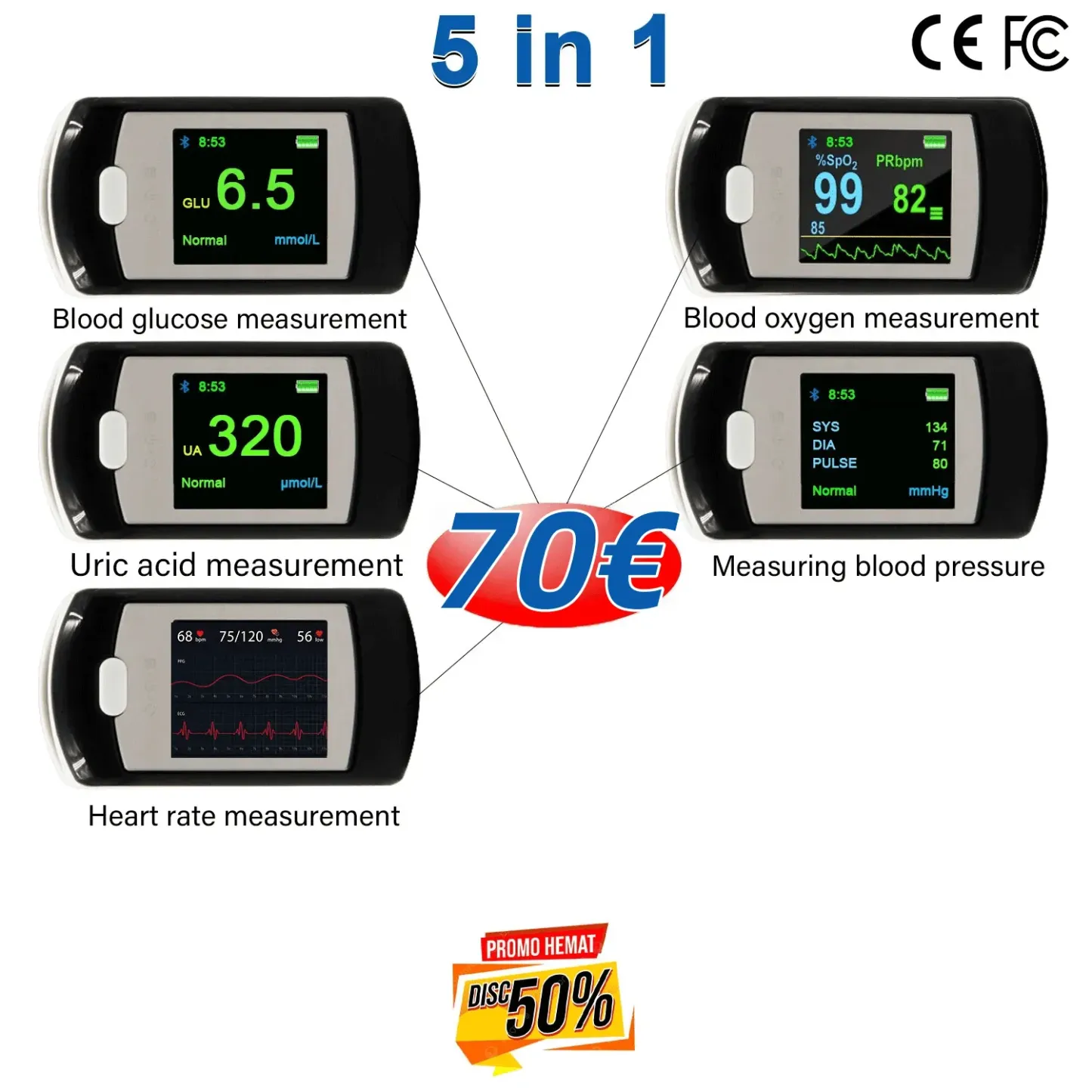 [Importiert aus Japan] Omrons neuestes nadelfreies, nicht-invasives Multifunktions-Blutzuckermessgerät