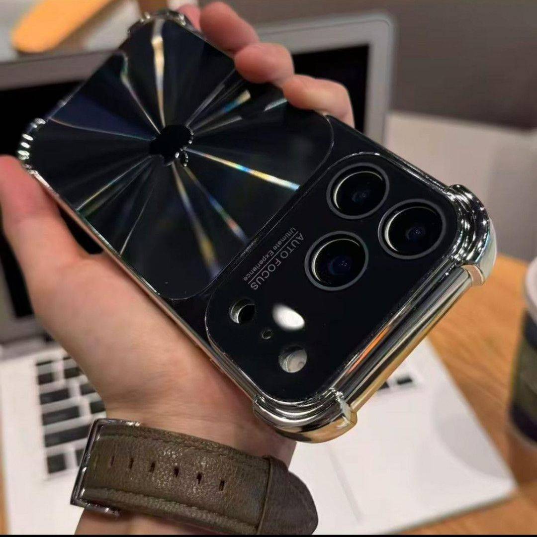 📲高顏值CD紋鐳射適用蘋果17promax手機殼iPhone16四角防摔15高級14
