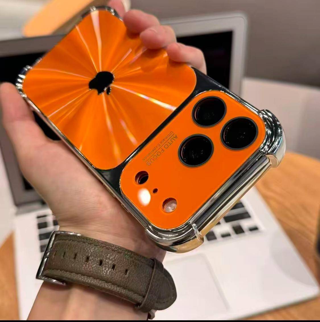 📲高顏值CD紋鐳射適用蘋果17promax手機殼iPhone16四角防摔15高級14