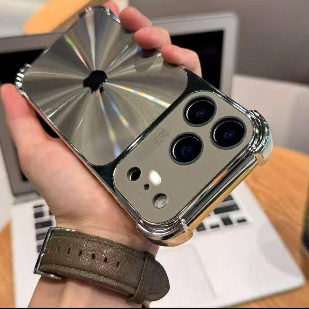 📲高顏值CD紋鐳射適用蘋果17promax手機殼iPhone16四角防摔15高級14