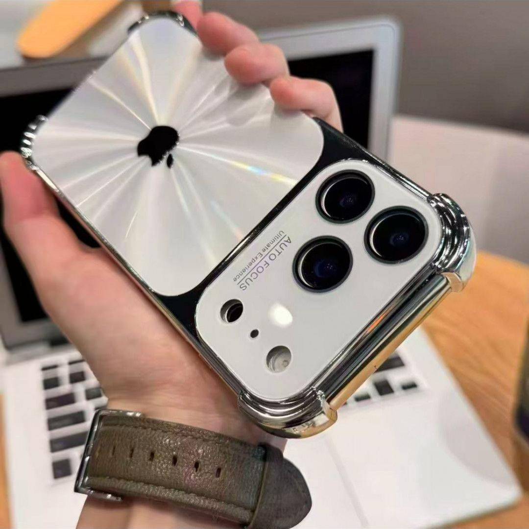 📲高顏值CD紋鐳射適用蘋果17promax手機殼iPhone16四角防摔15高級14