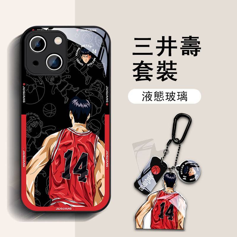 【iPhone17系列 新品上市】灌籃高手iPhone 全系列高品質金屬漆玻璃 可愛油畫風保護殼 強力抗摔不傷機 防刮耐磨不留紋，全包保護！