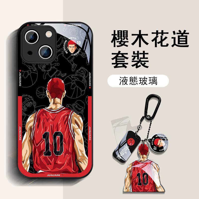 【iPhone17系列 新品上市】灌籃高手iPhone 全系列高品質金屬漆玻璃 可愛油畫風保護殼 強力抗摔不傷機 防刮耐磨不留紋，全包保護！