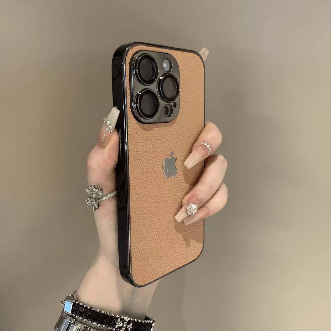 【新品17上市 順豐免運】iPhone高級質感細膩素皮 鏡頭全包防摔保護殼 防刮耐磨 清爽不油膩 不留指紋！