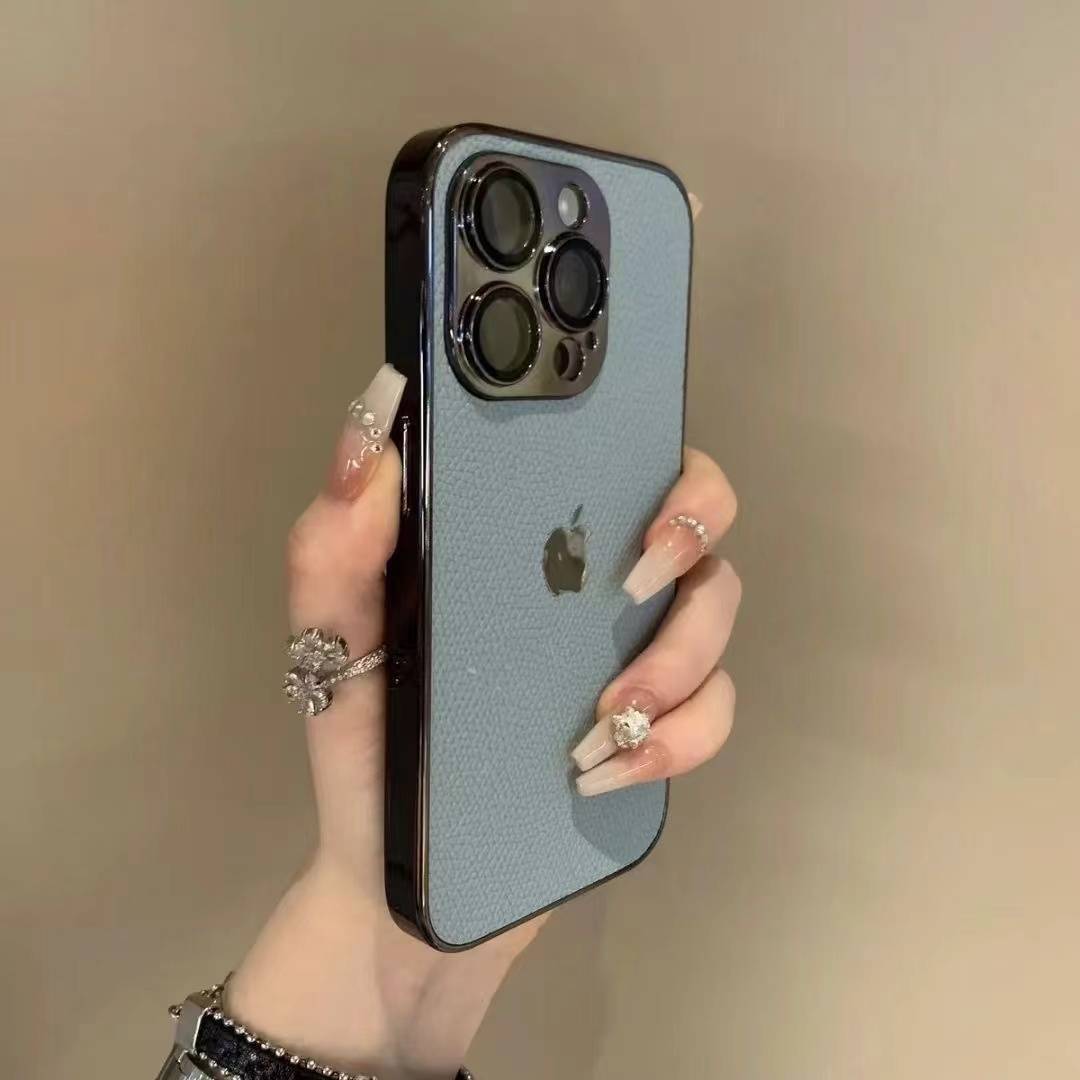 【新品17上市 順豐免運】iPhone高級質感細膩素皮 鏡頭全包防摔保護殼 防刮耐磨 清爽不油膩 不留指紋！