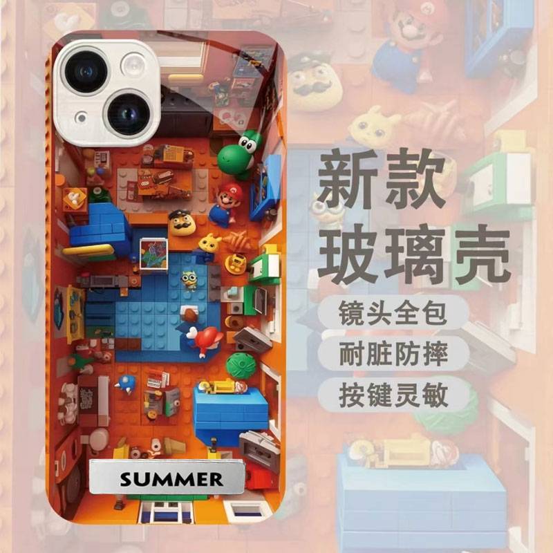 【iPhone17系列 新品上市】iPhone 全系列高品質金屬漆玻璃 可愛油畫風保護殼 強力抗摔不傷機 防刮耐磨不留紋，全包保護！
