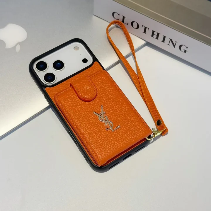 YSL  荔枝皮卡包手機殼｜愛馬仕橙 高級感滿滿✨