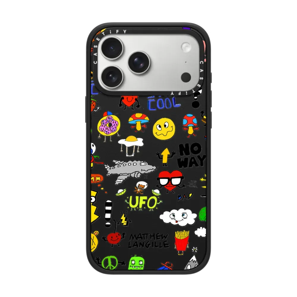 Matthew Langille x CASETiFY iPhone 17 Pro Max 手機殼 黑色防撞殼 MagSafe