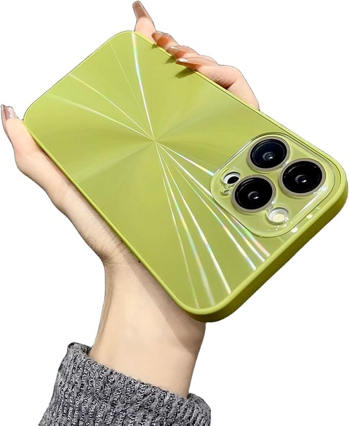 光放射紋手機殼｜牛油果綠電鍍邊框 防刮耐用
