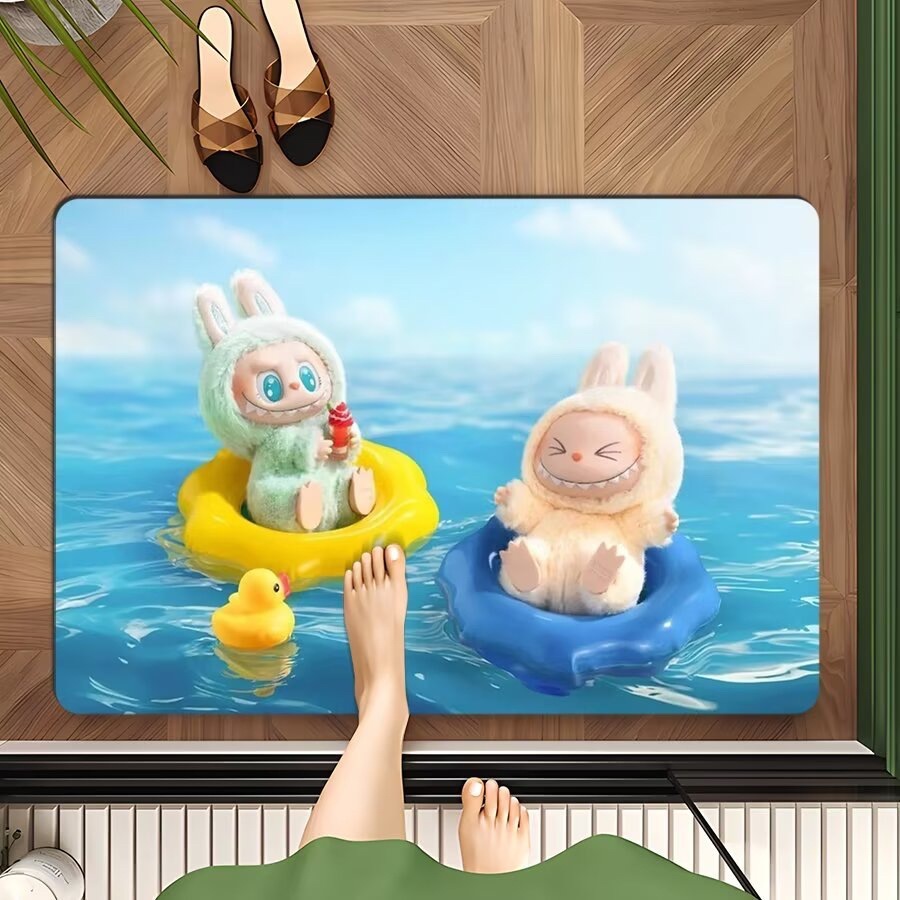 5999+人收藏|labubu拉卜卜夏日泳池硅藻泥防滑門墊地墊