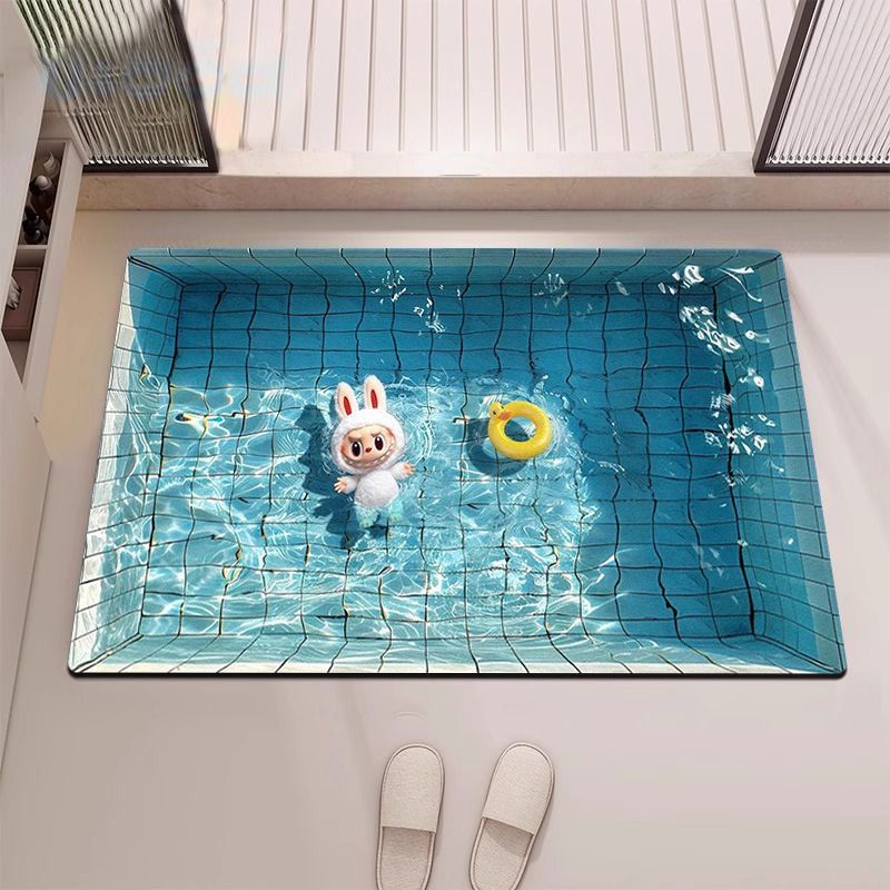 5999+人收藏|labubu拉卜卜夏日泳池硅藻泥防滑門墊地墊