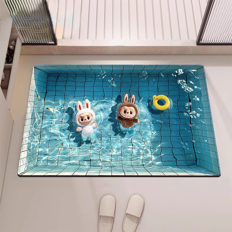 5999+人收藏|labubu拉卜卜夏日泳池硅藻泥防滑門墊地墊