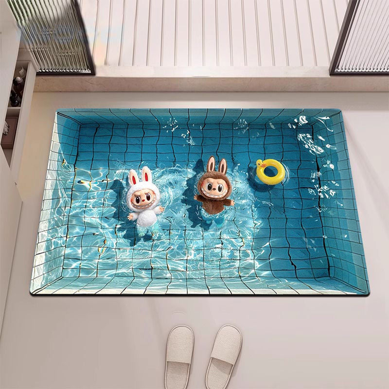5999+人收藏|labubu拉卜卜夏日泳池硅藻泥防滑門墊地墊