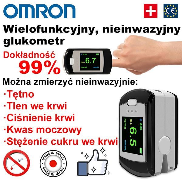 Omron neinvazinis gliukozės kiekio kraujyje matuoklis (5 sekundžių matavimas / 99 % tikslumas)
