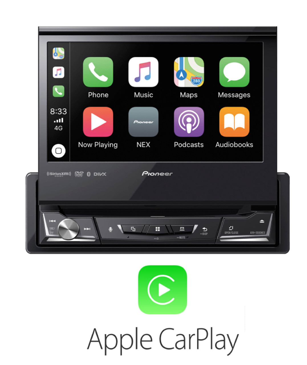 Pioneer CarPlay/Android-Auto/DVD Car 1Din vysúvateľný hostiteľ obrazovky