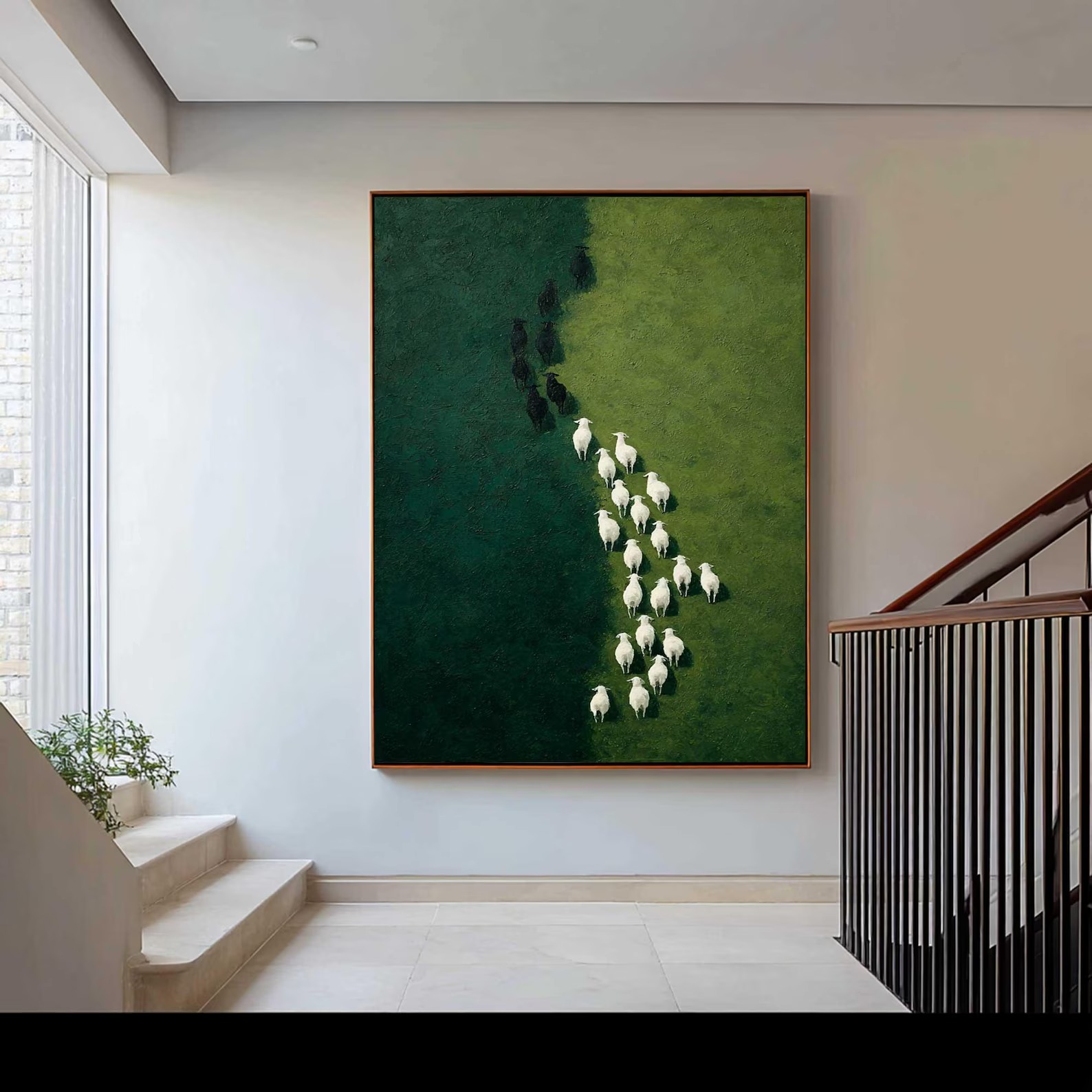 Lush Pathway of Sheep