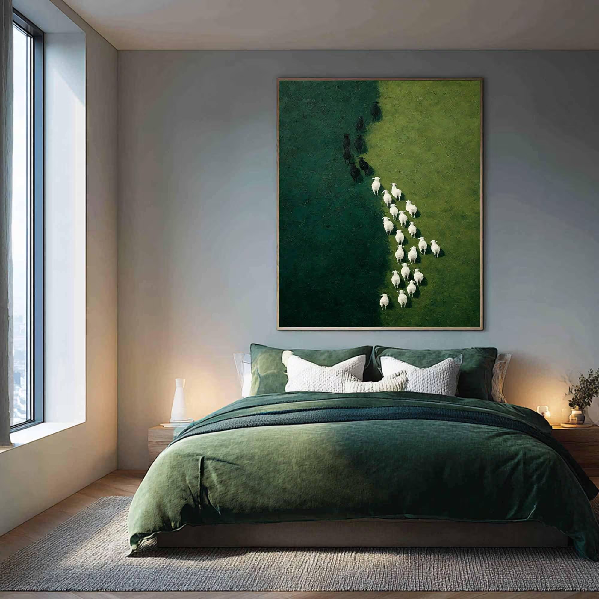 Lush Pathway of Sheep