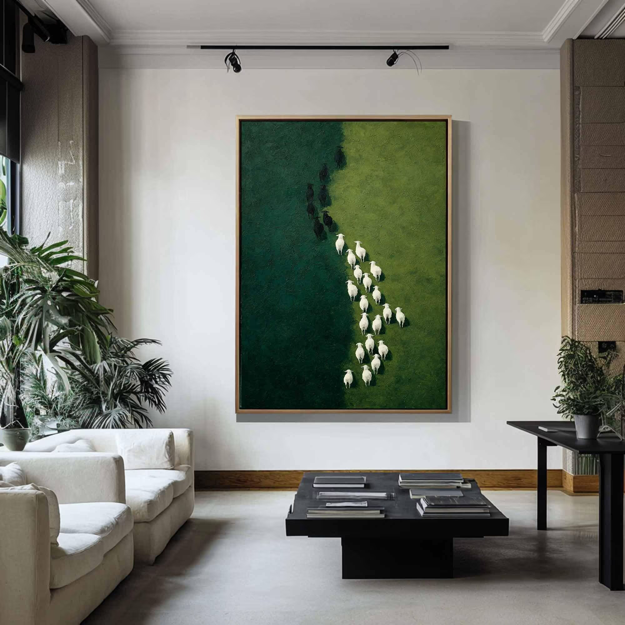 Lush Pathway of Sheep