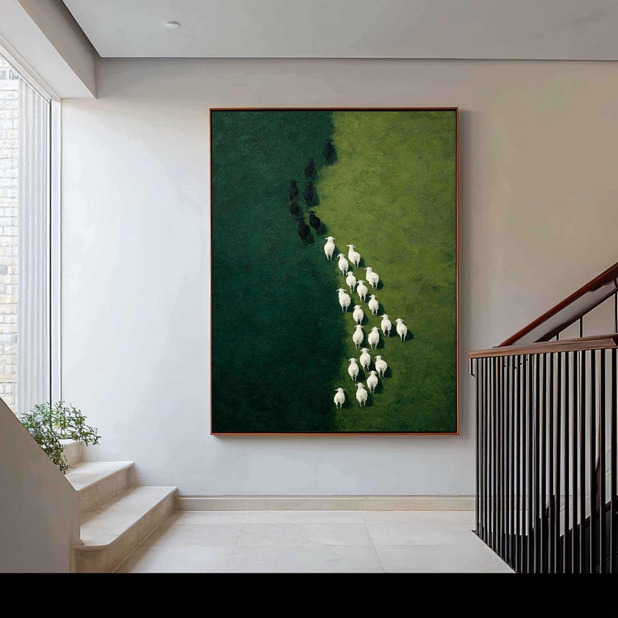 Lush Pathway of Sheep