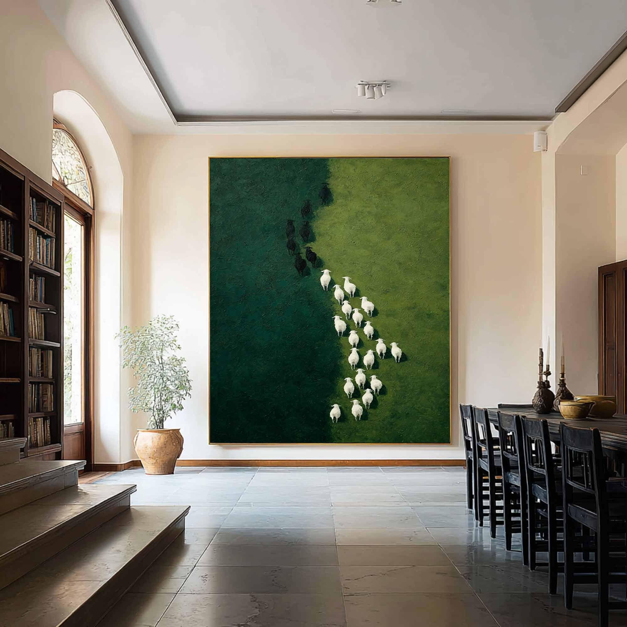 Lush Pathway of Sheep