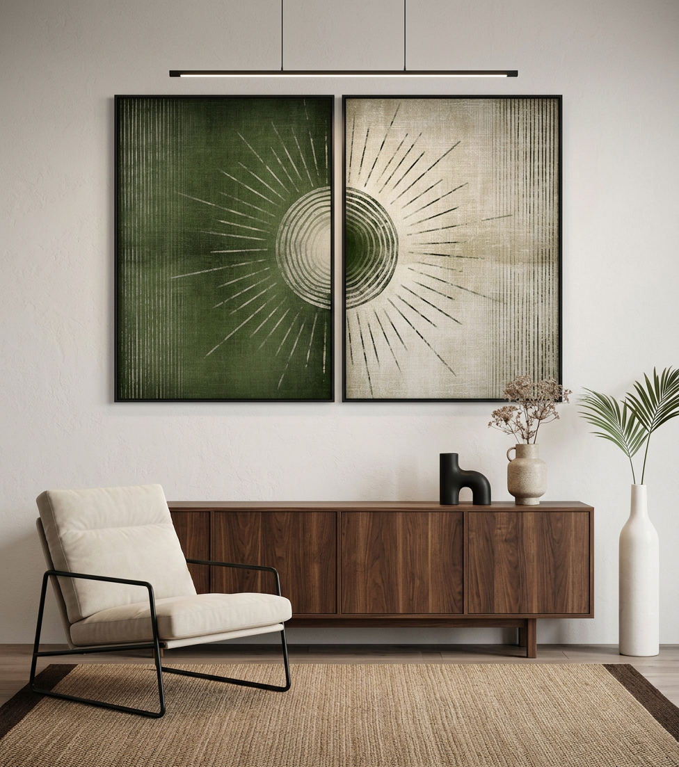 Minimalist Eclipse Abstract Painting Set