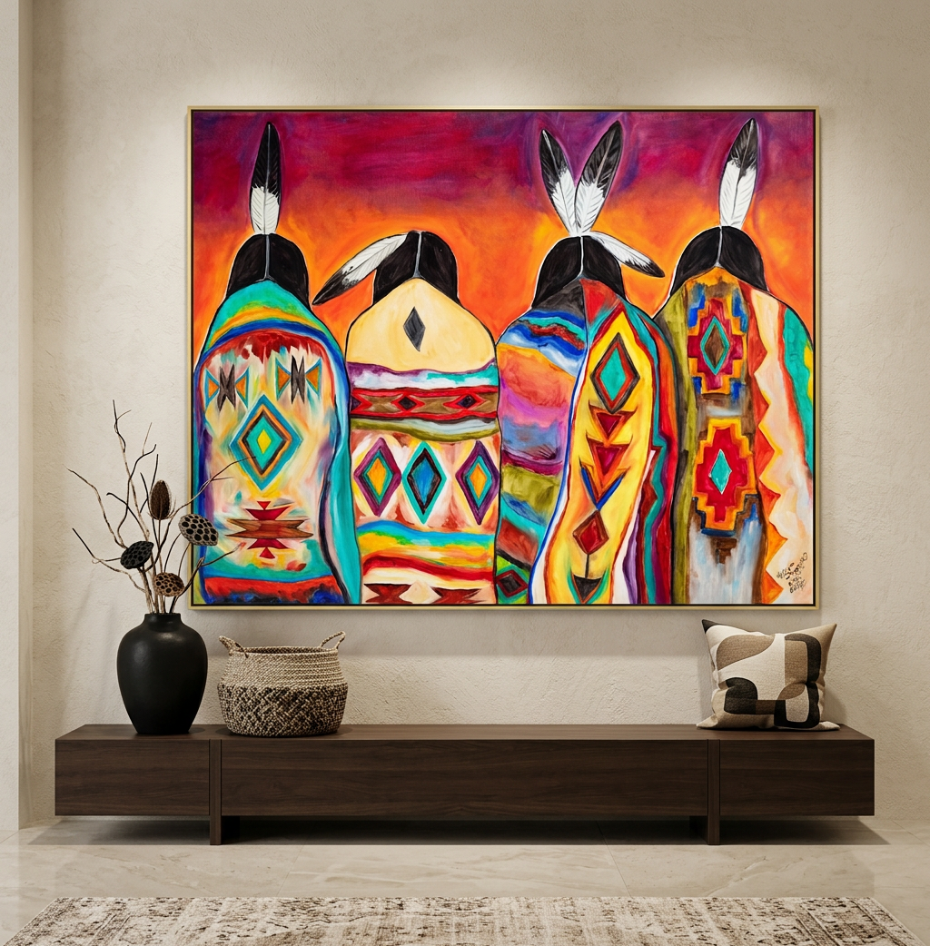 Tribal Harmony Abstract Figure Painting