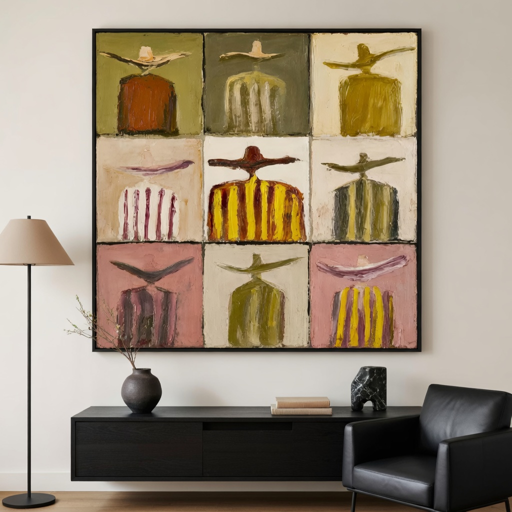 Modern Cowboy Abstract Oil Painting