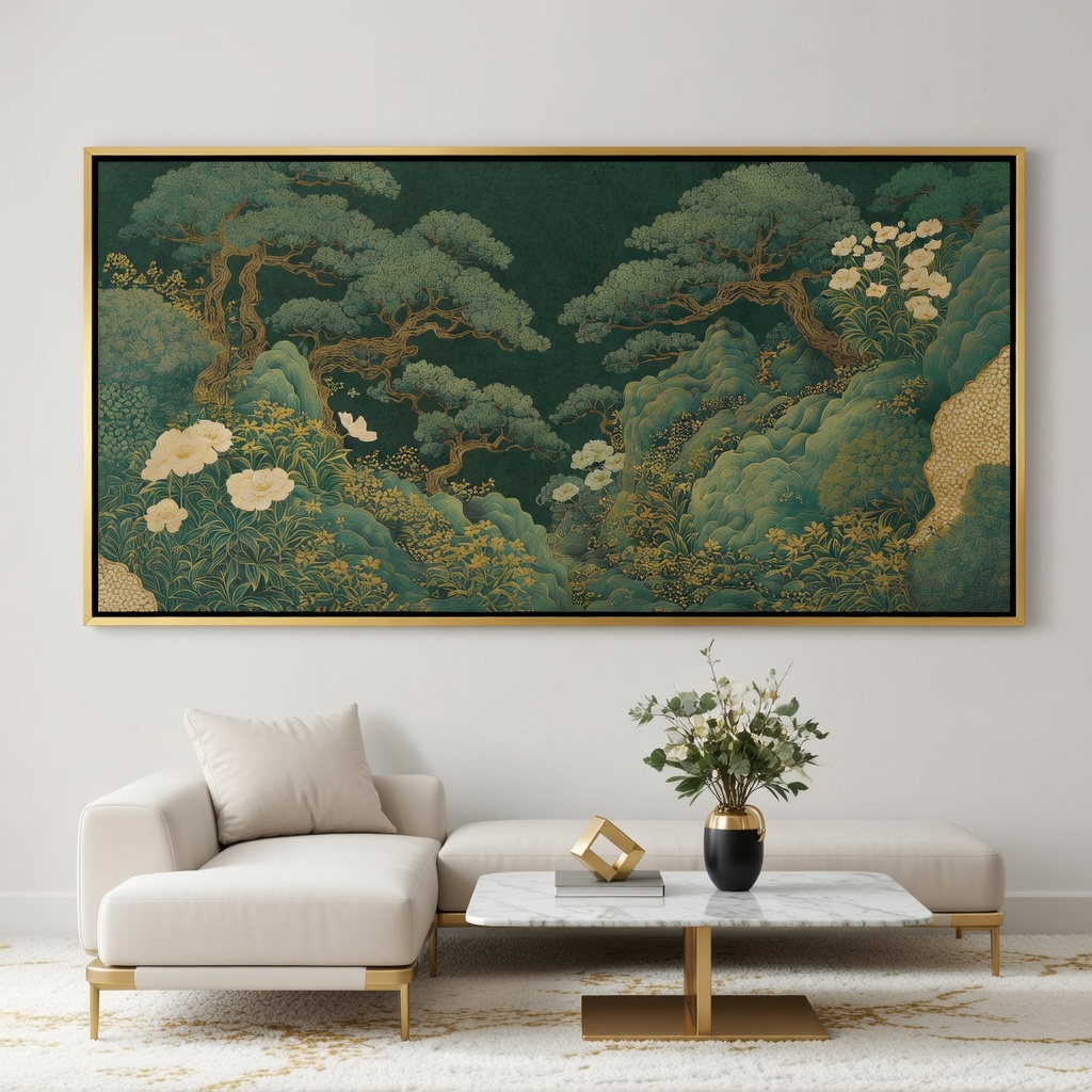 Emerald Garden Landscape Oil Painting