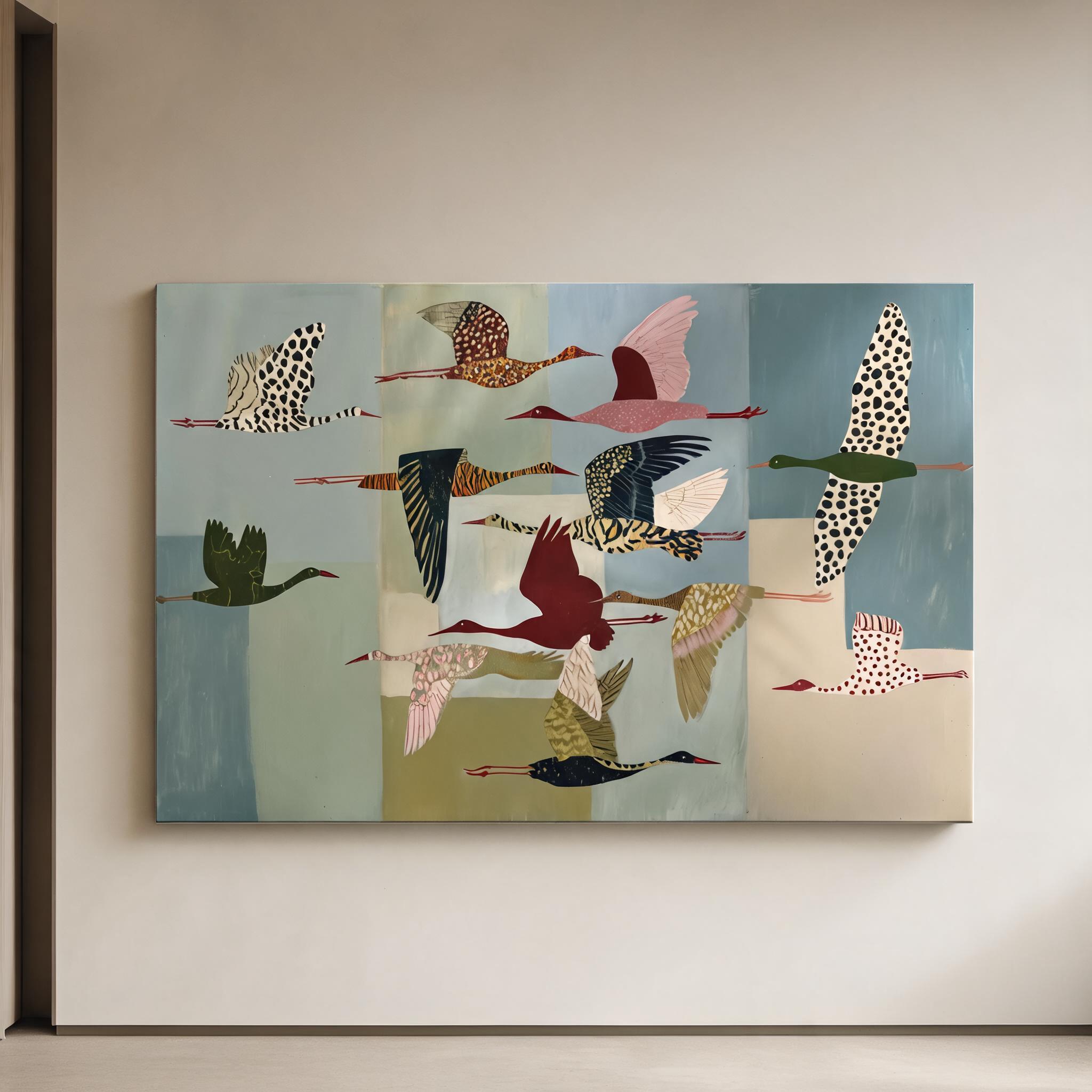 Migrating Birds Contemporary Painting