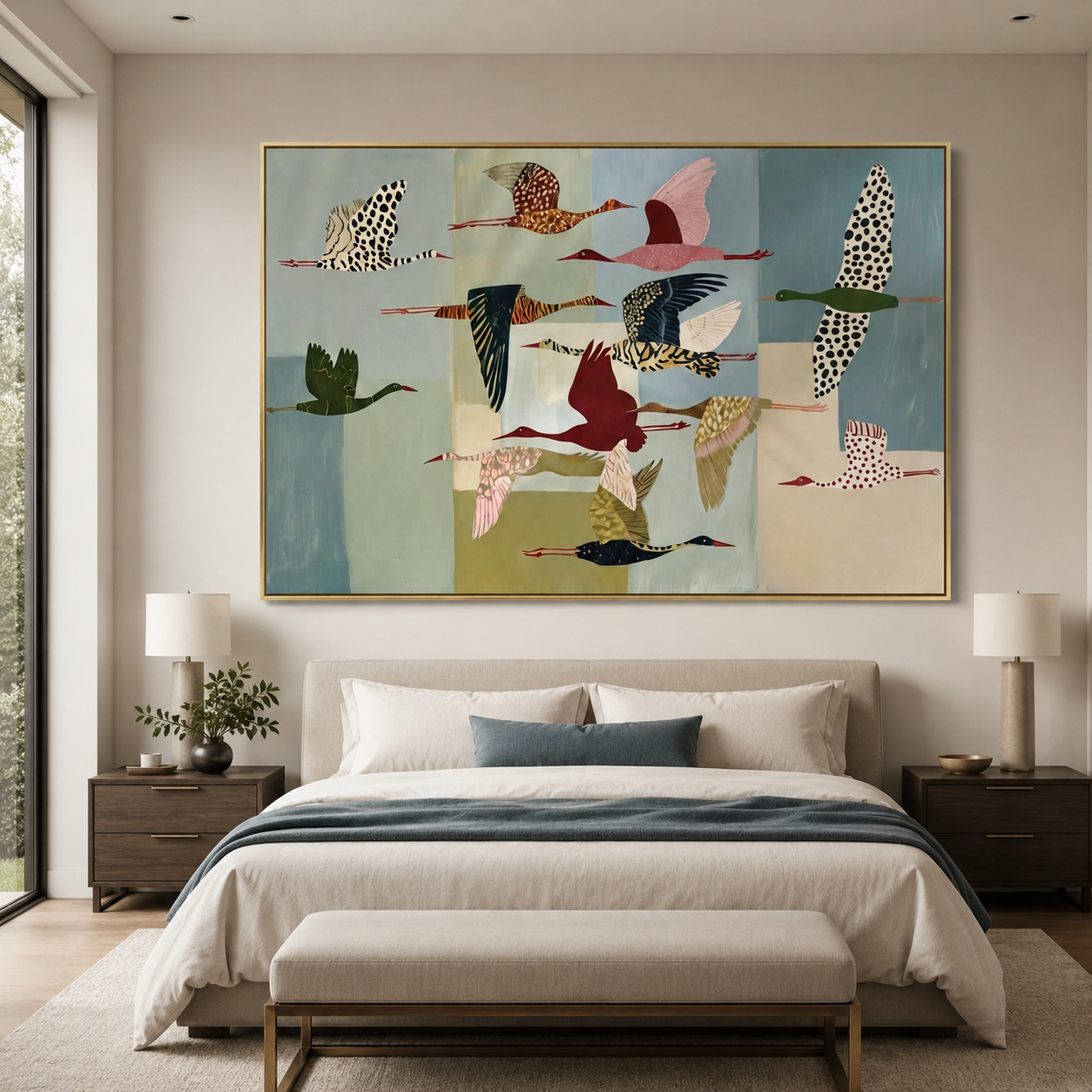 Migrating Birds Contemporary Painting