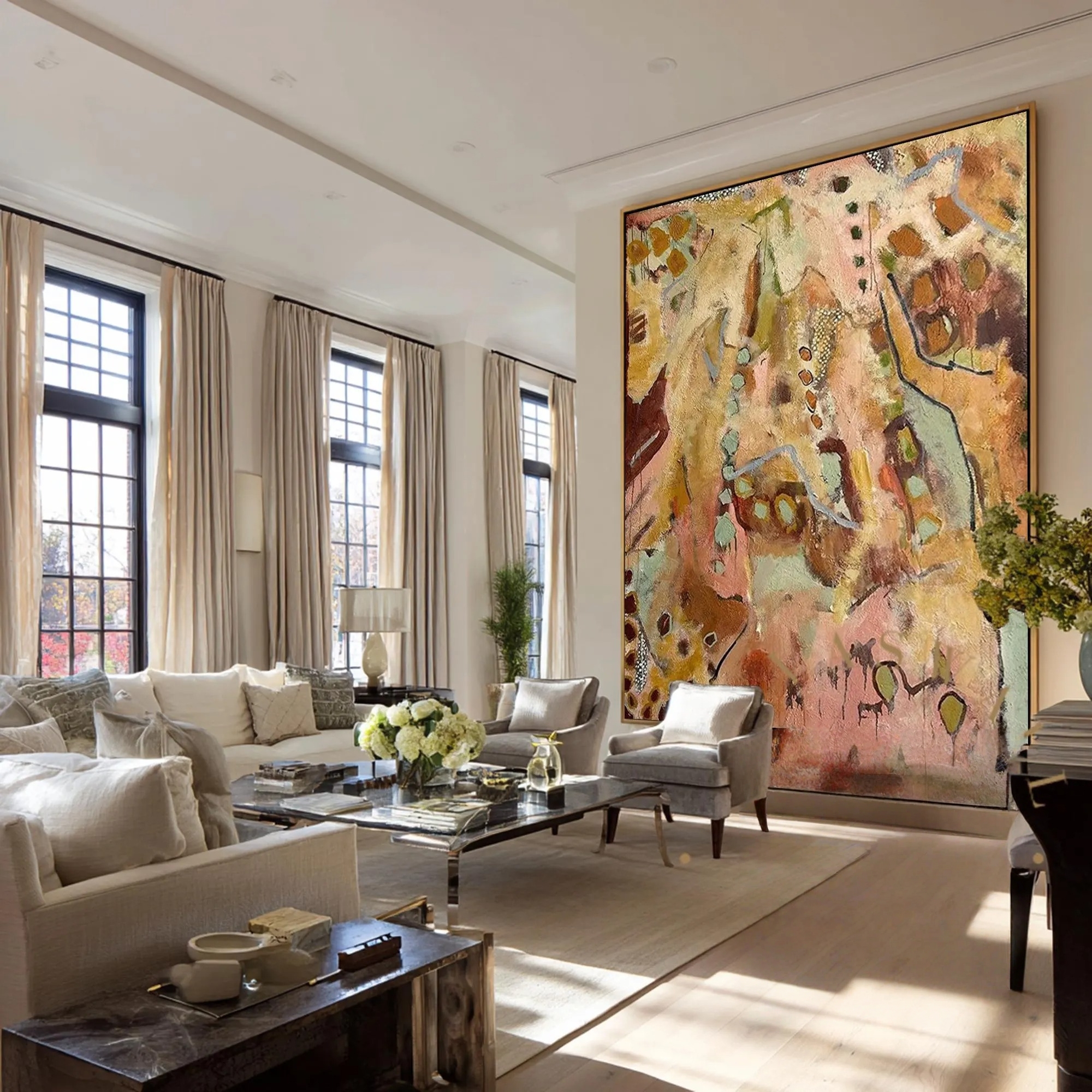 Golden Canyon Modern Abstract Painting