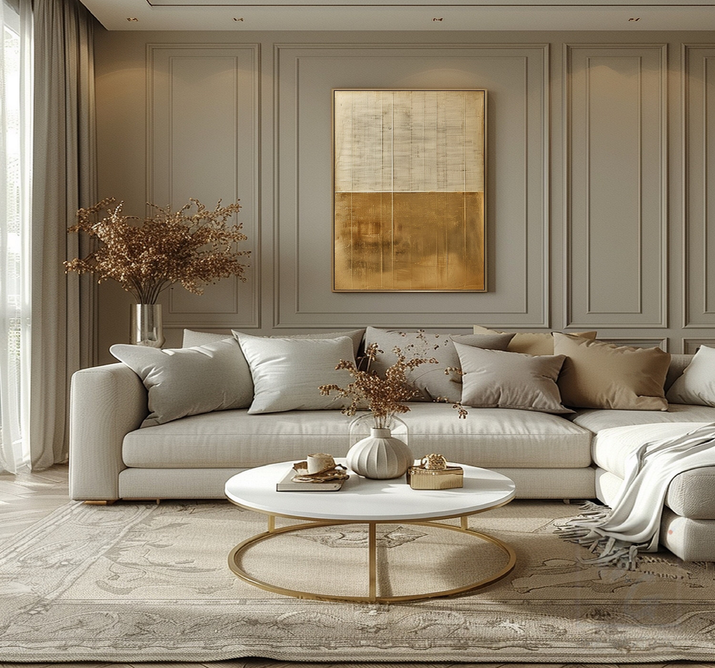 Shimmering Gold Abstract Piece