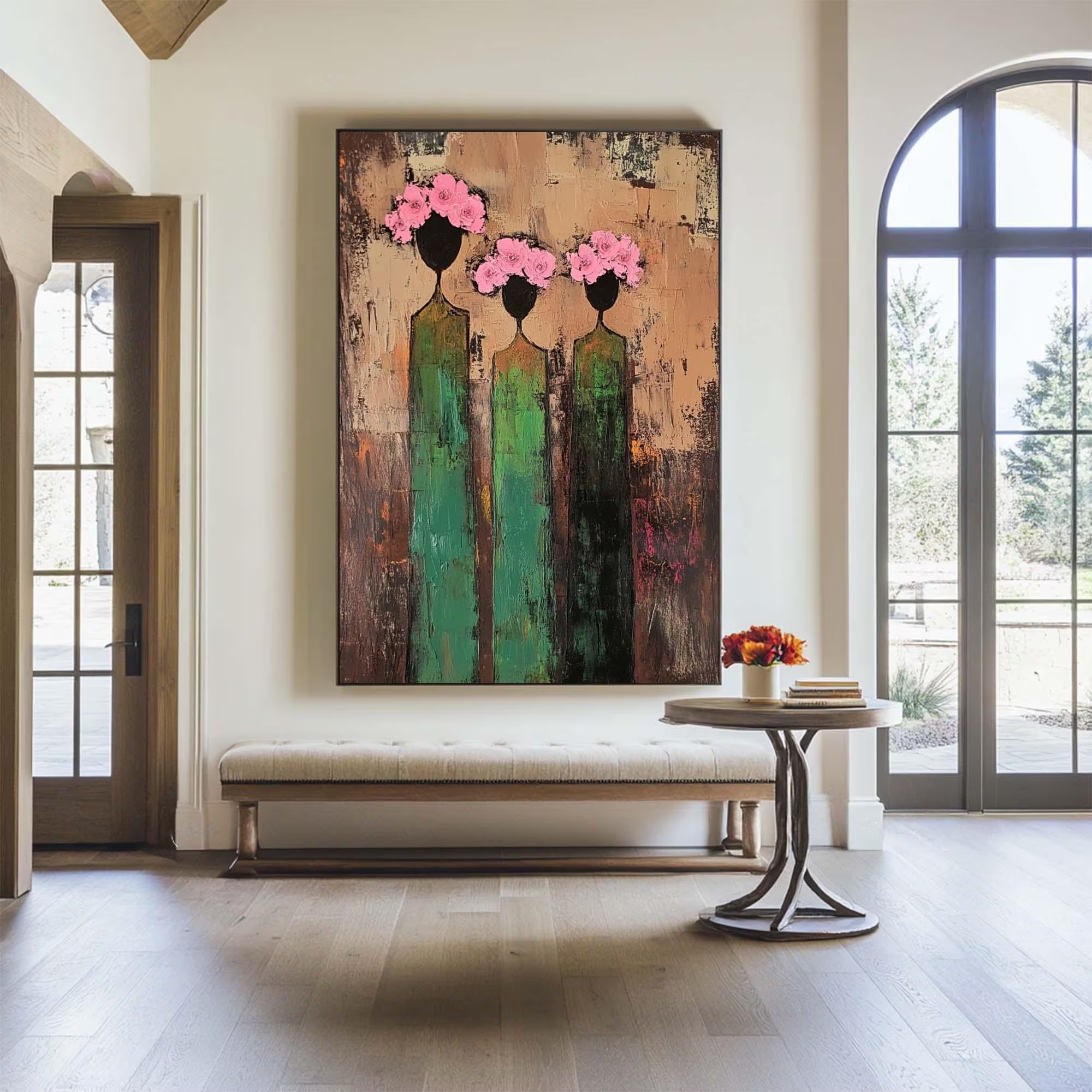 Abstract Floral Trio Elegance