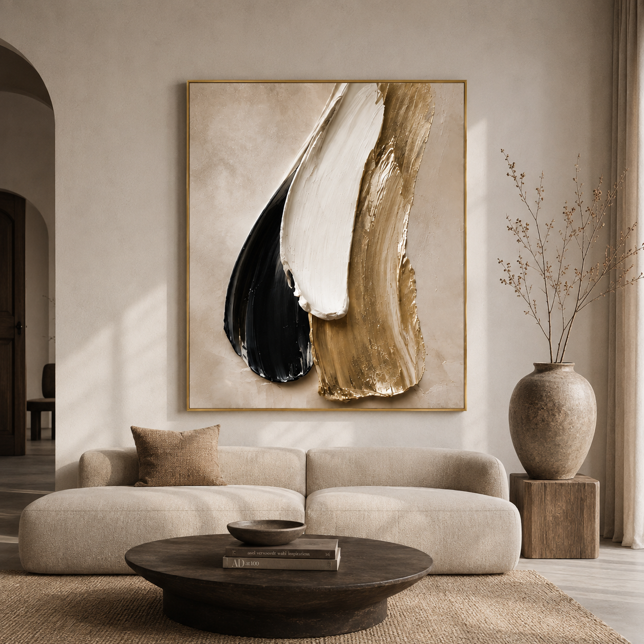 Black Gold Abstract Wall Art | Gilded Balance