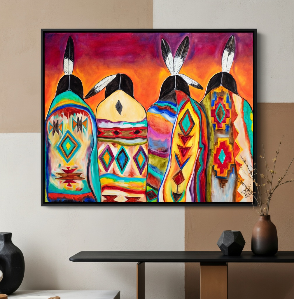 Tribal Harmony Abstract Figure Painting