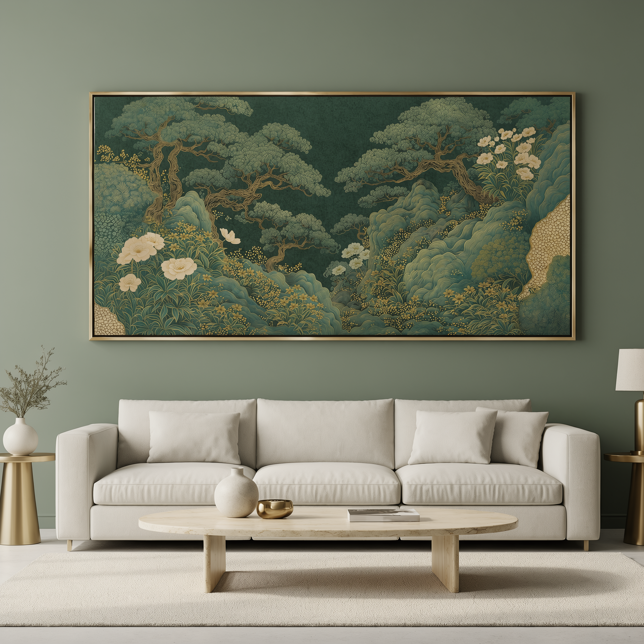 Emerald Garden Landscape Oil Painting