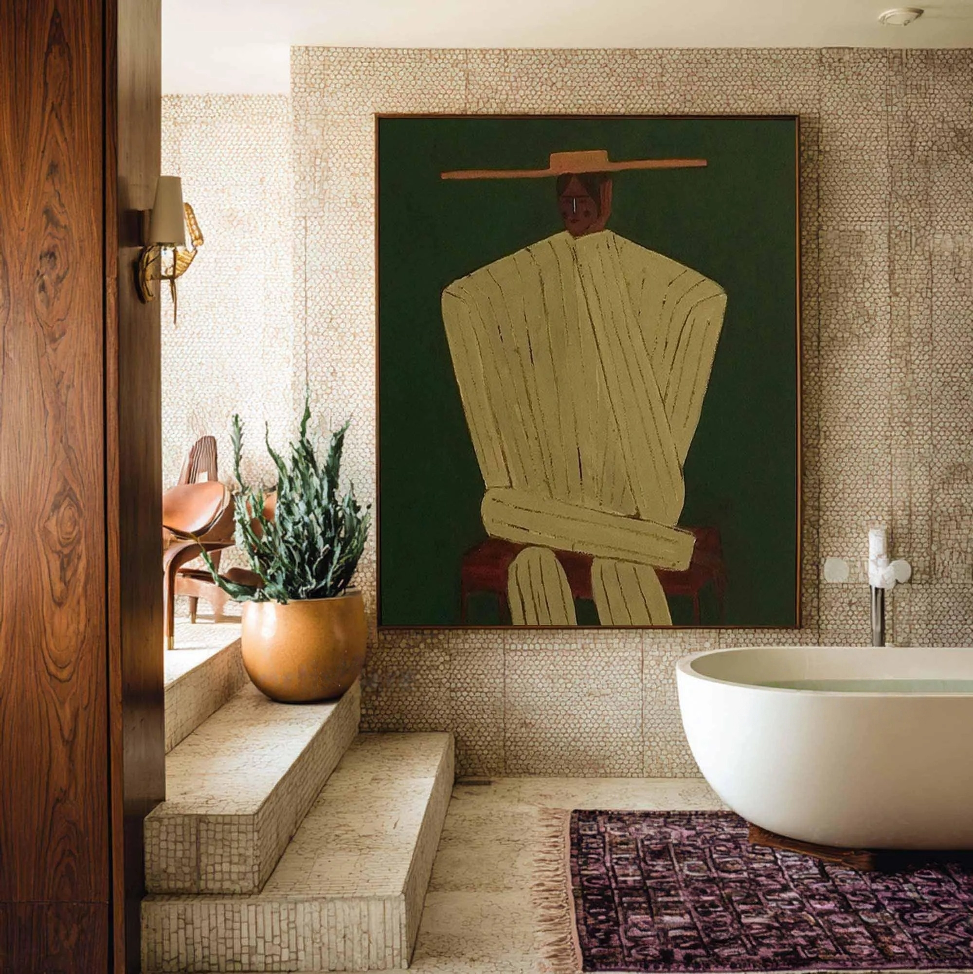 Geometric Man Silhouette - Abstract Painting