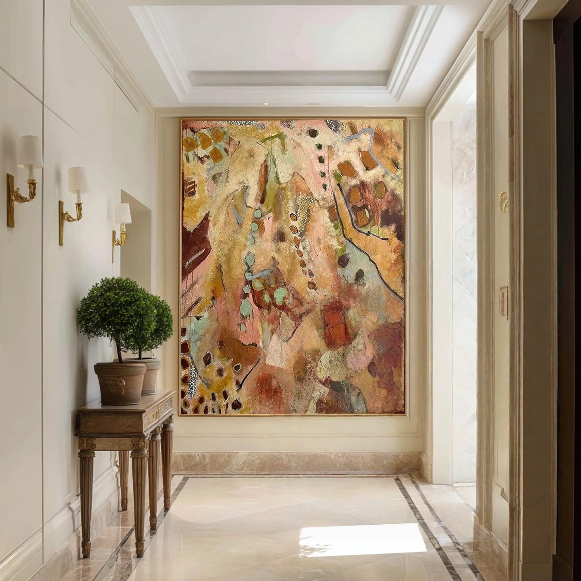 Golden Canyon Modern Abstract Painting