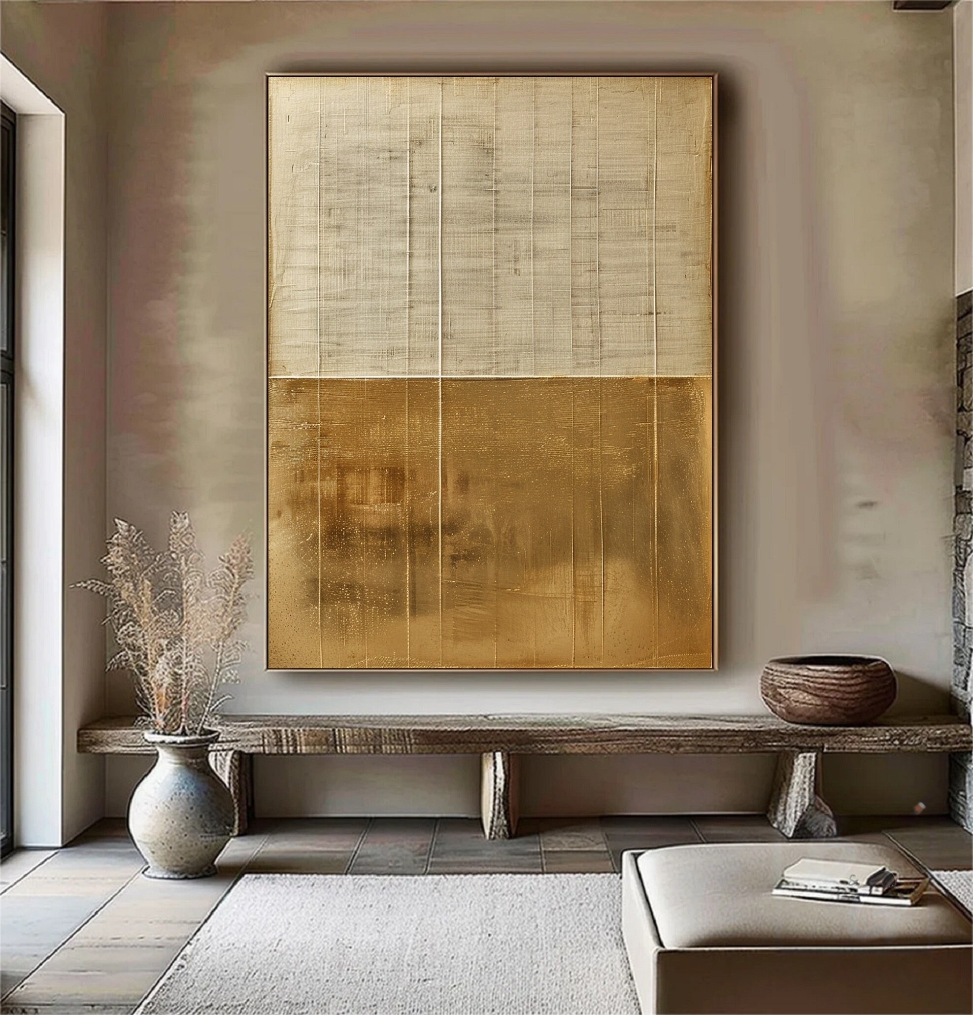 Shimmering Gold Abstract Piece