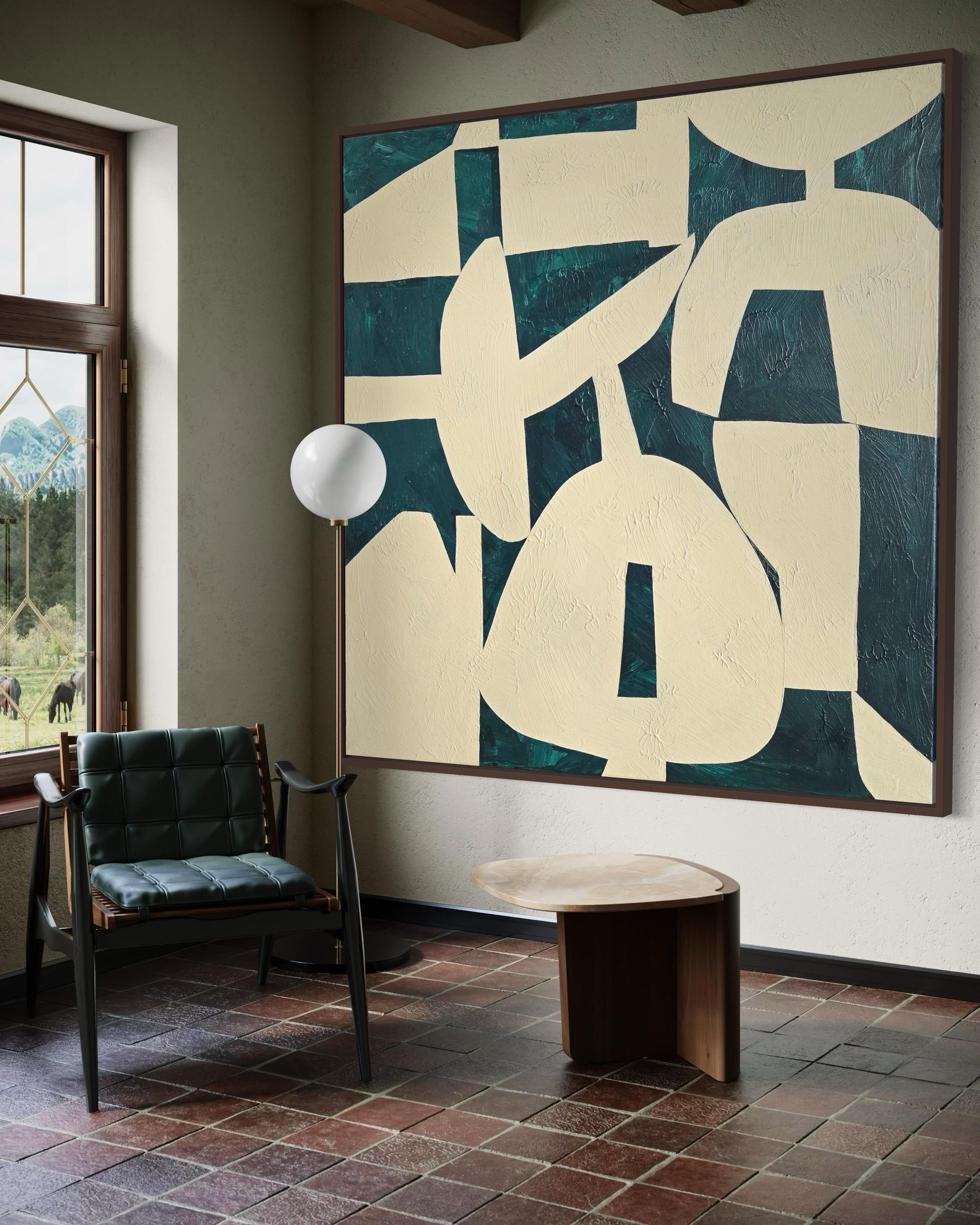 Textured Olive Abstract Stillness