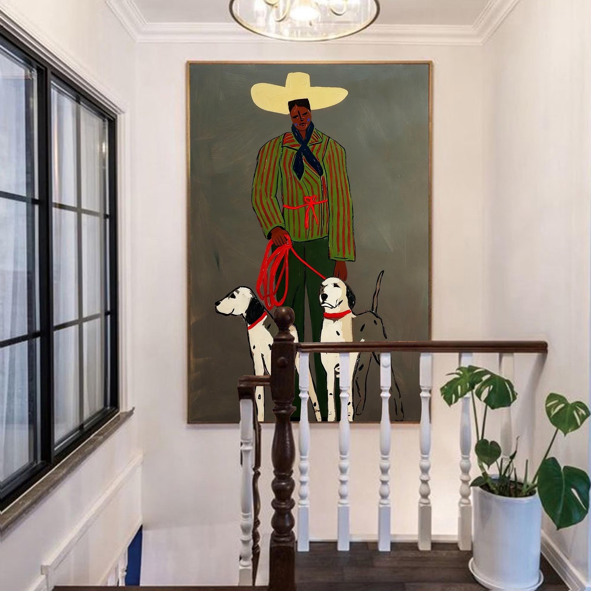 Stylish Man with Dogs