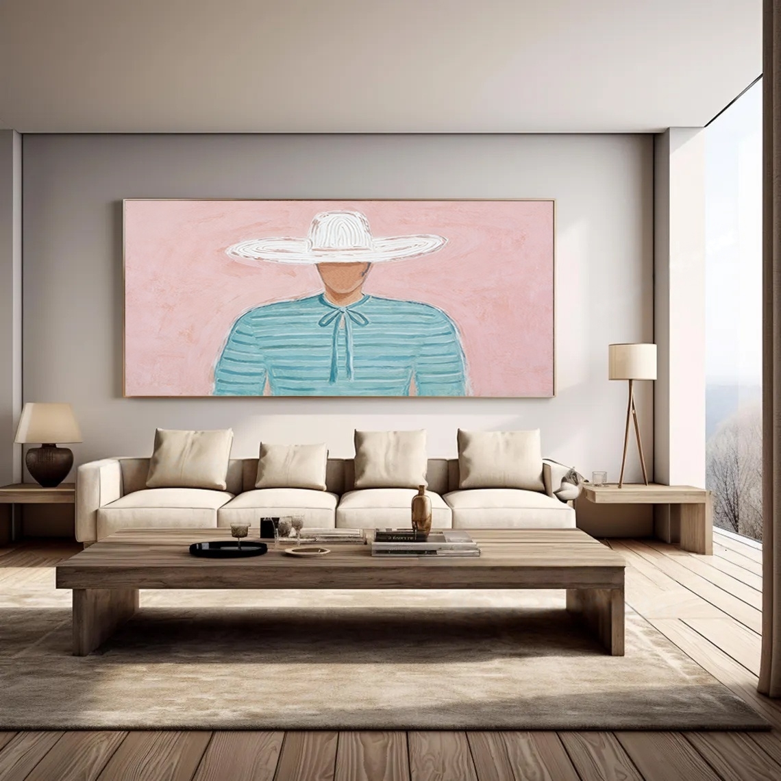 Pastel Hatted Figure