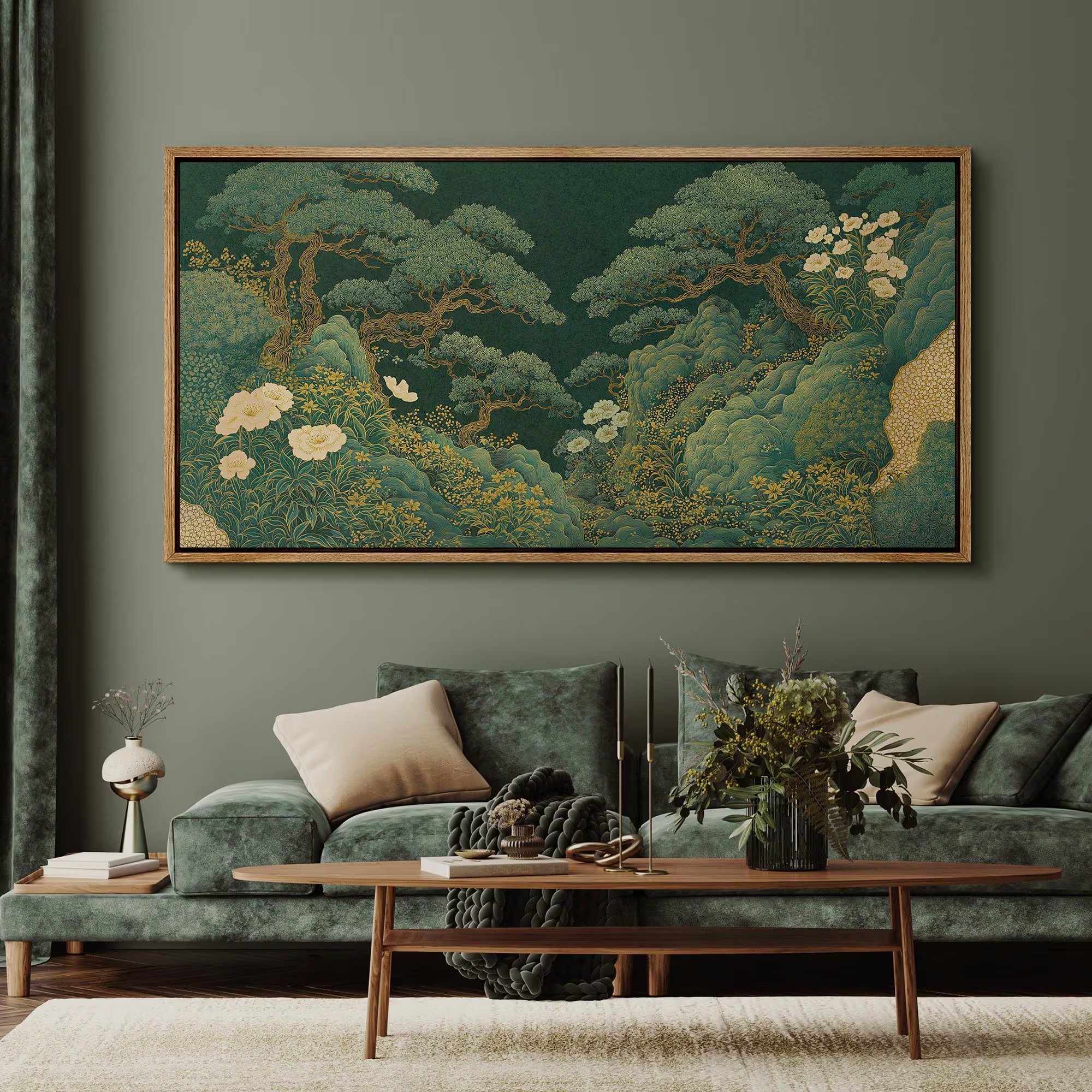 Emerald Garden Landscape Oil Painting