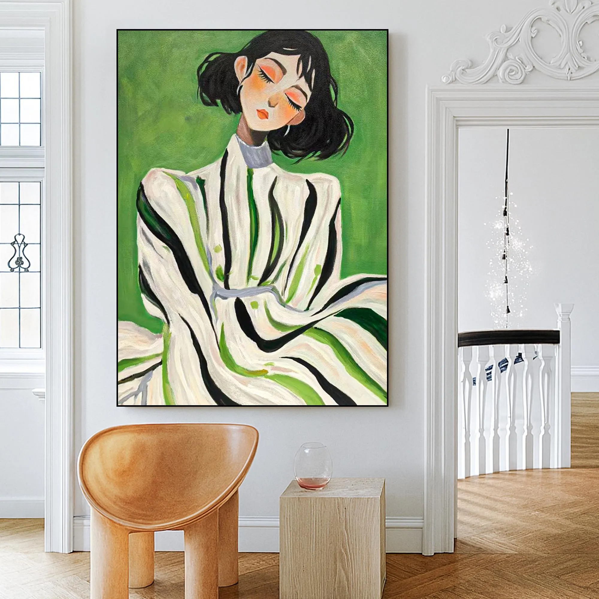 Elegant Pose - Striped Beauty Portrait