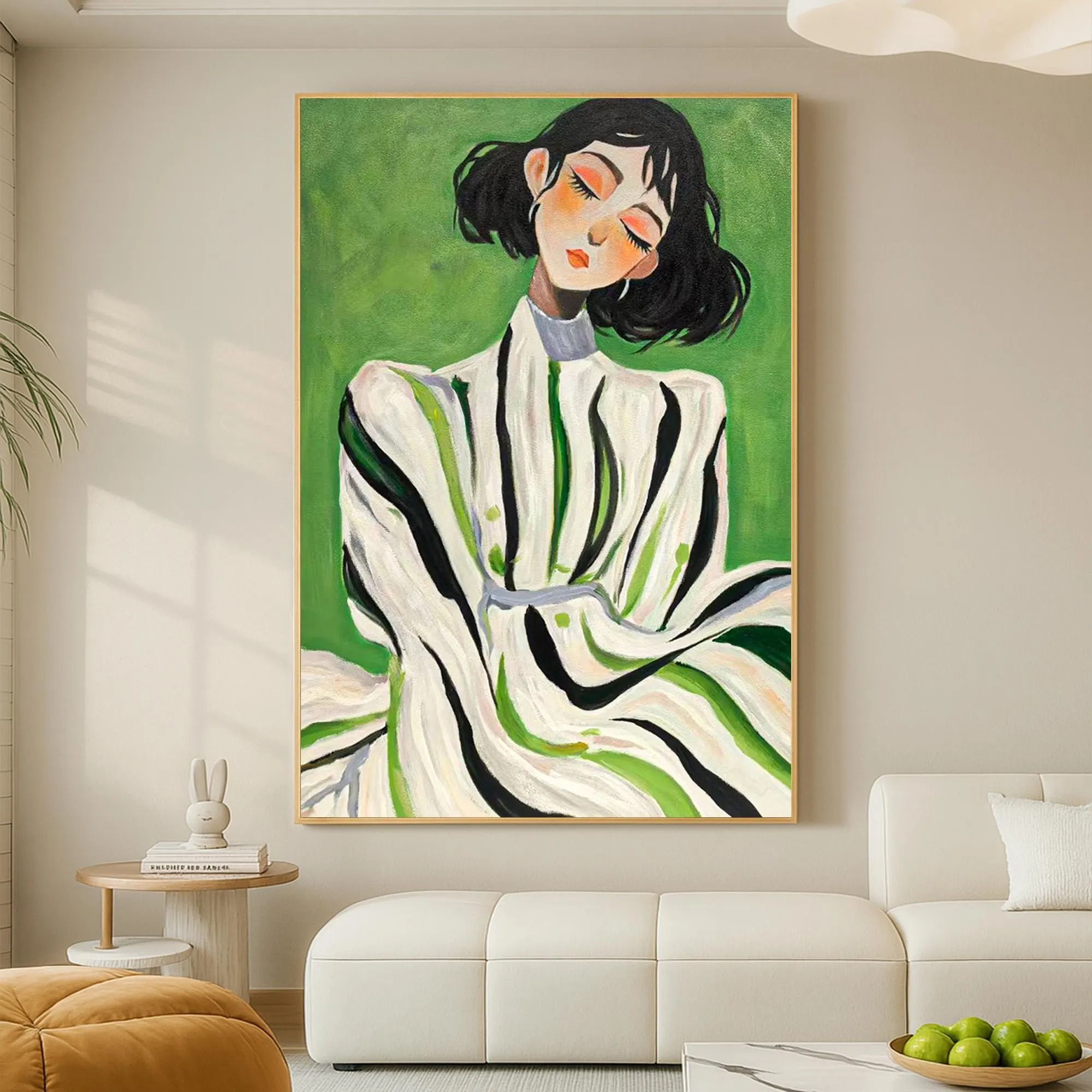 Elegant Pose - Striped Beauty Portrait