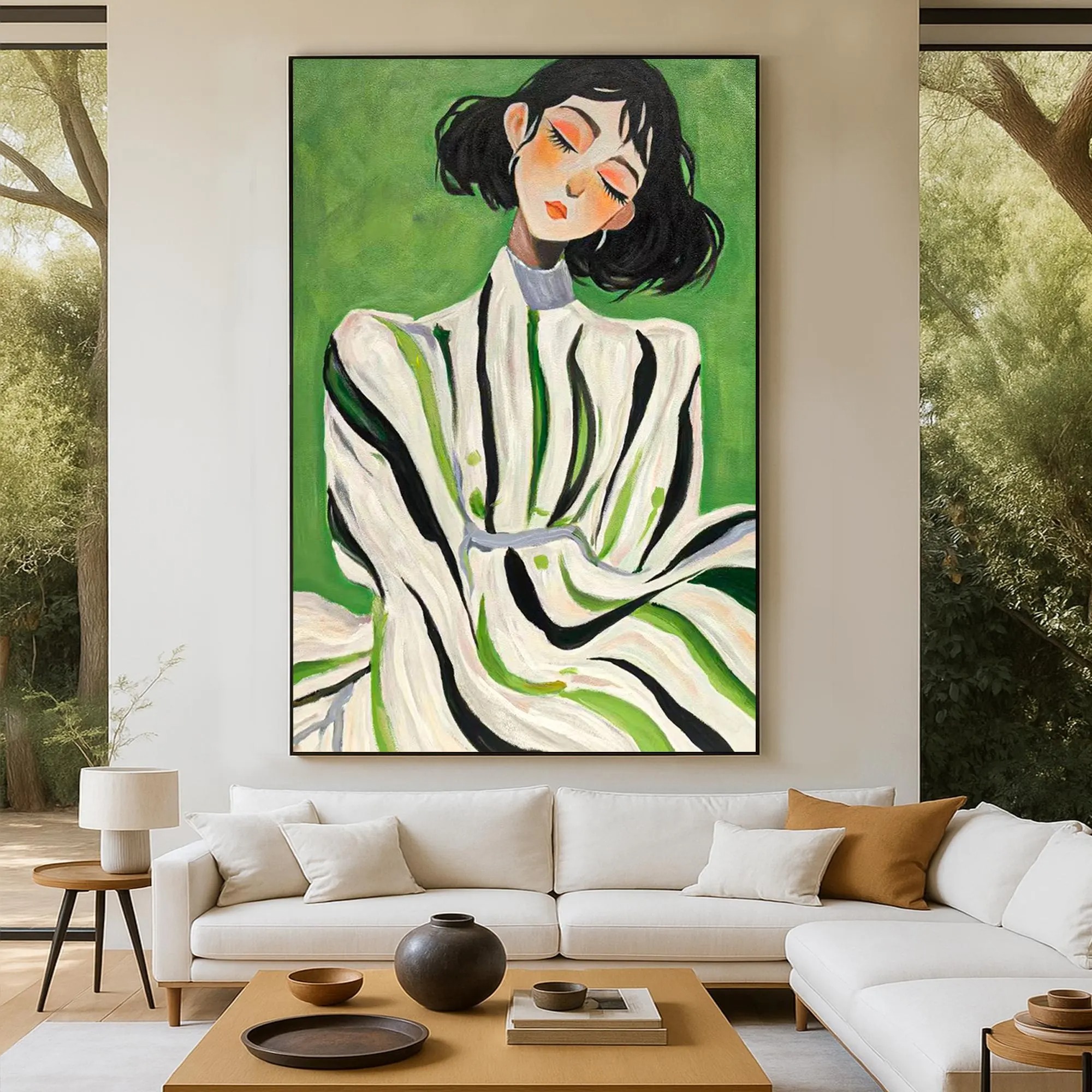 Elegant Pose - Striped Beauty Portrait