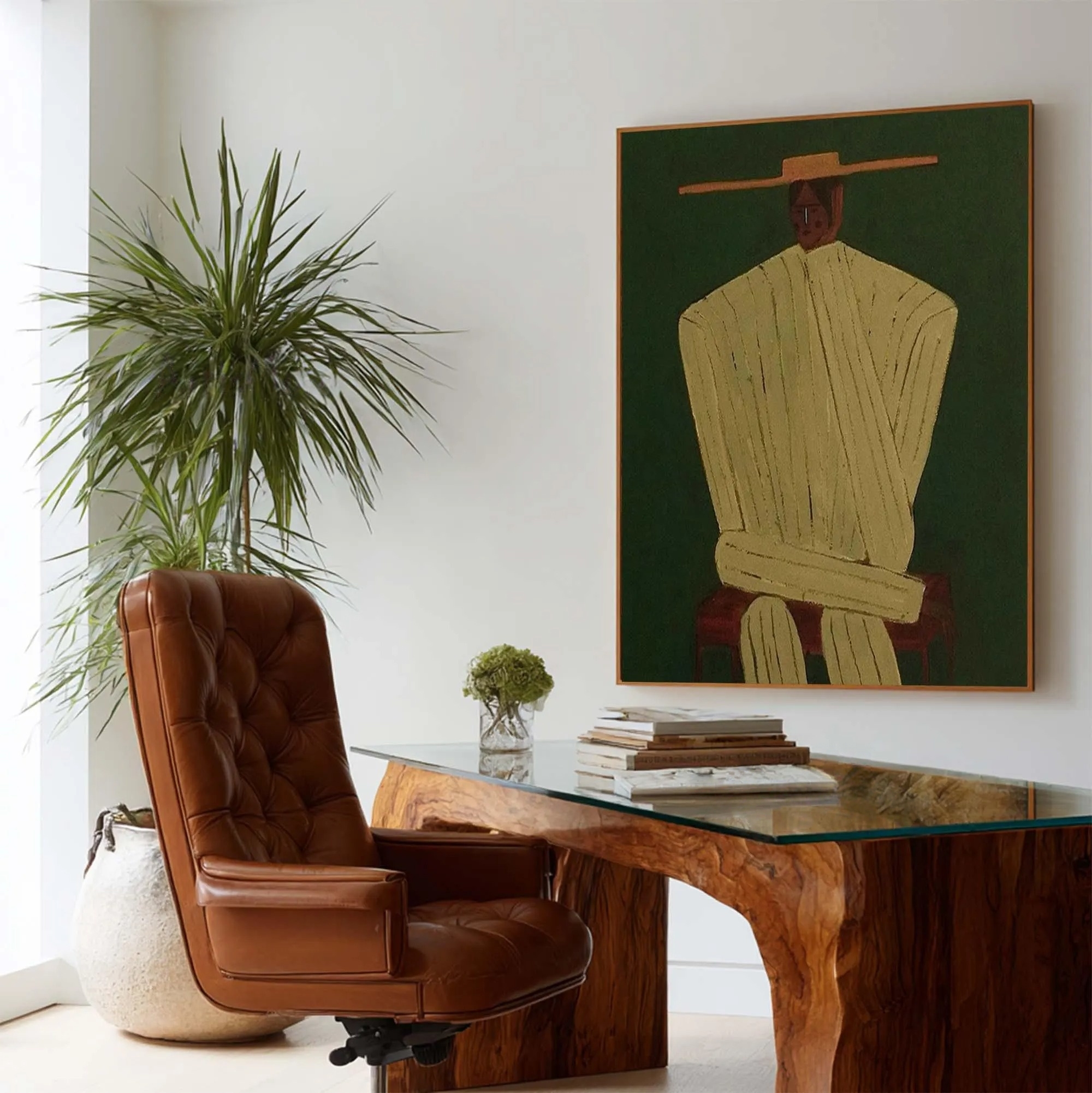 Geometric Man Silhouette - Abstract Painting