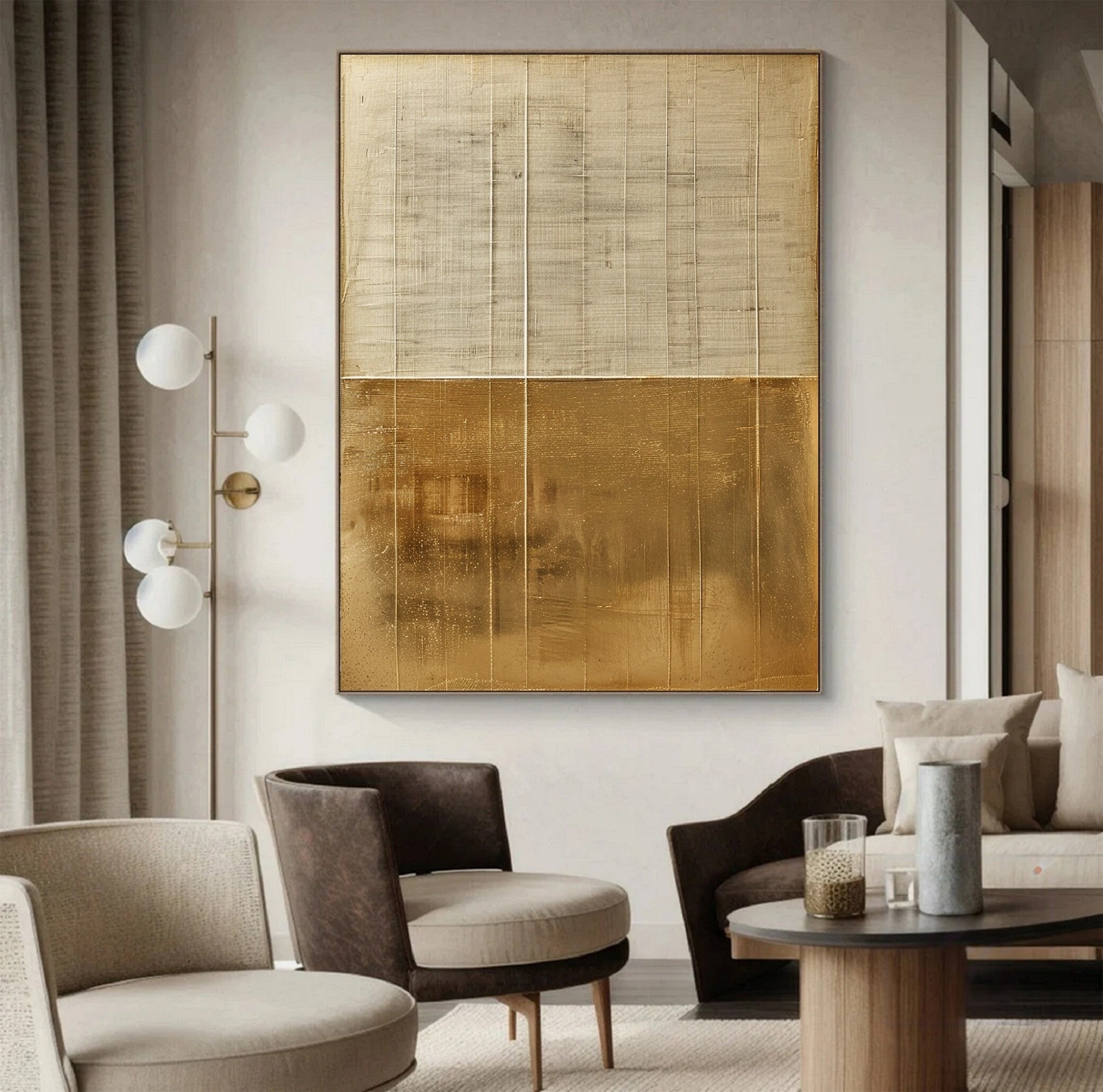 Shimmering Gold Abstract Piece